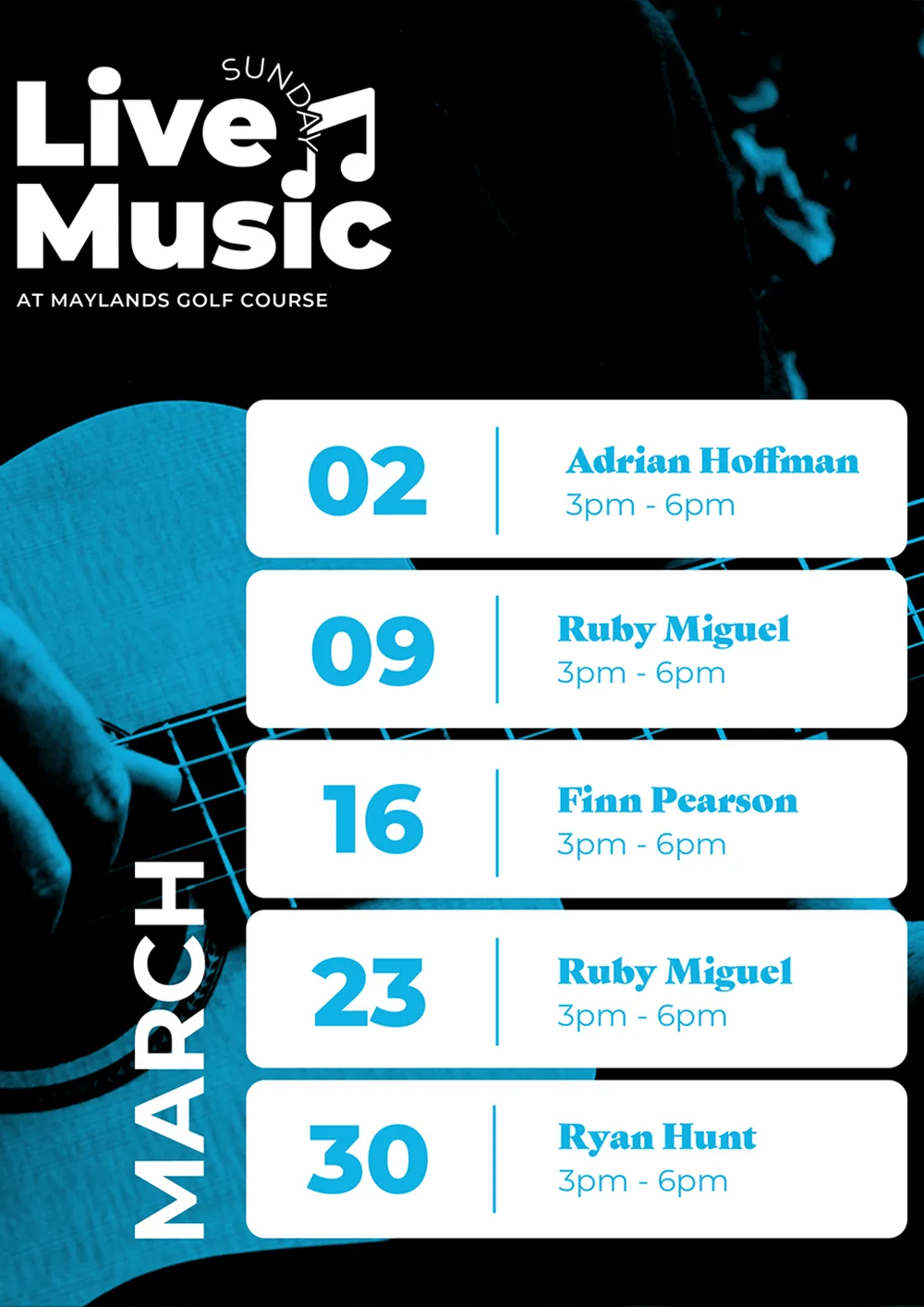 March Live Music Line Up